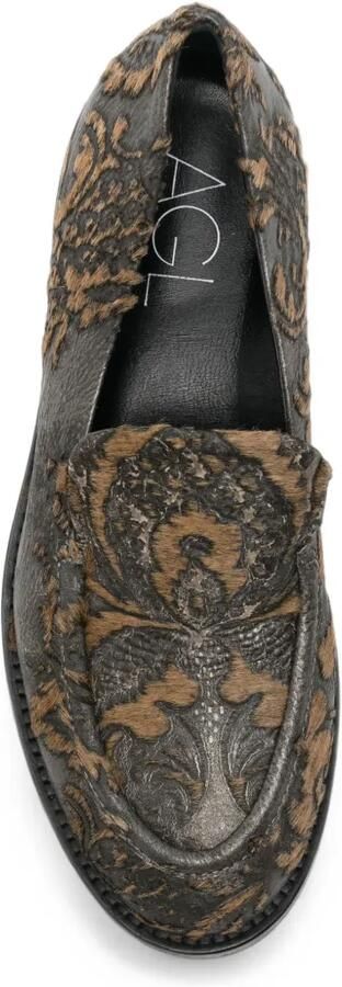AGL Zenit loafers met bloemen-jacquard Grijs - Foto 4