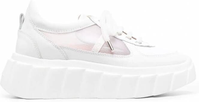 AGL Blondie Grid sneakers met plateauzool Wit