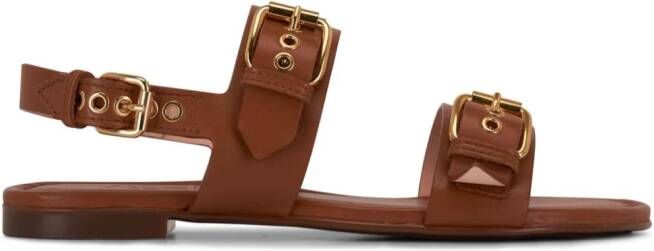 AGL Leren sandalen met gesp Bruin