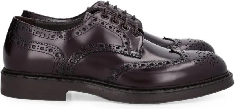 Al Duca D Aosta 1902 Gepolijste brogue derby schoenen Rood