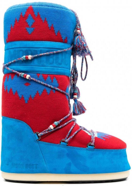 Alanui x Moon boot Gebreide laarzen Blauw