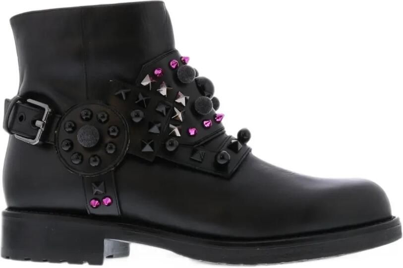 Albano studded ankle boots Zwart