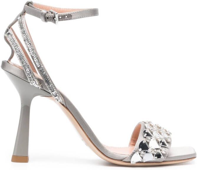 Alberta Ferretti Sandalen verfraaid met kristallen Zilver
