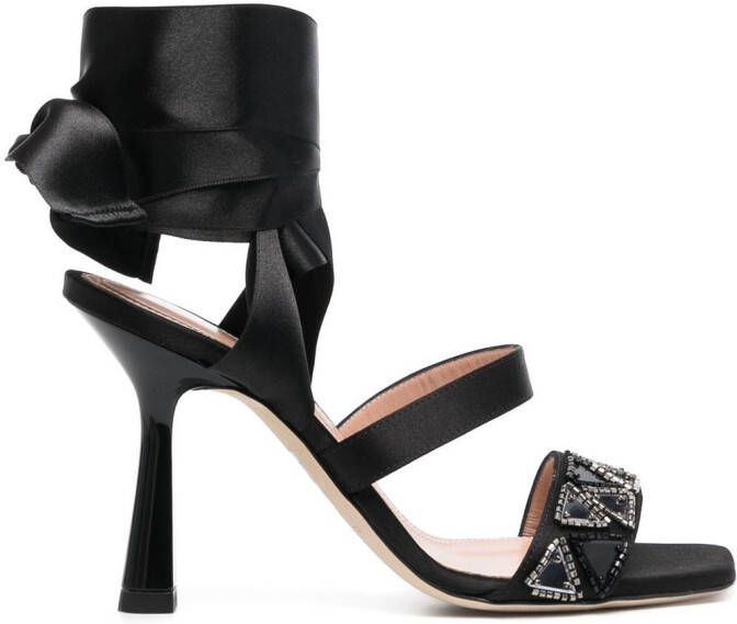 Alberta Ferretti Sandalen verfraaid met kralen Zwart