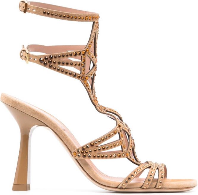 Alberta Ferretti Metallic sandalen Bruin
