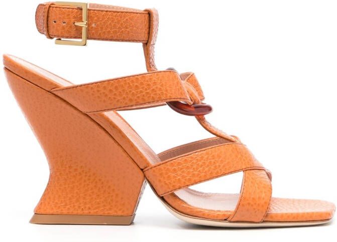 Alberta Ferretti Leren sandalen Oranje