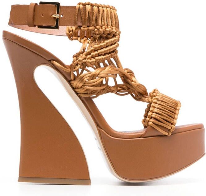 Alberta Ferretti Sandalen met plateauzool Bruin