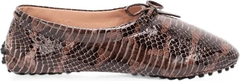 Alberta Ferretti Ballerina's met strikdetail Bruin