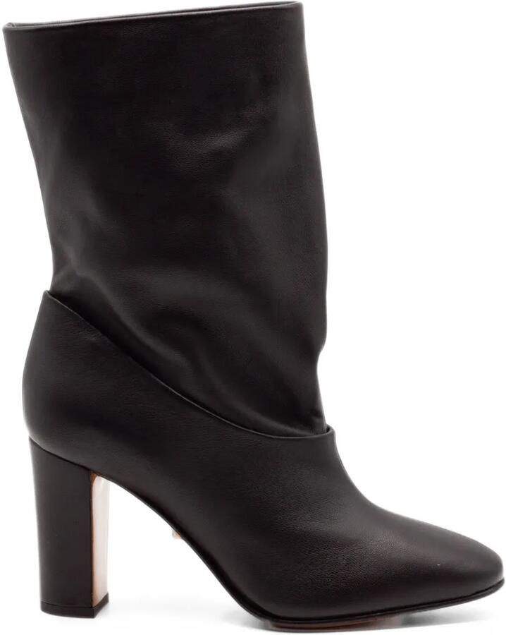 Alberta Ferretti gathered block-heel boots Zwart