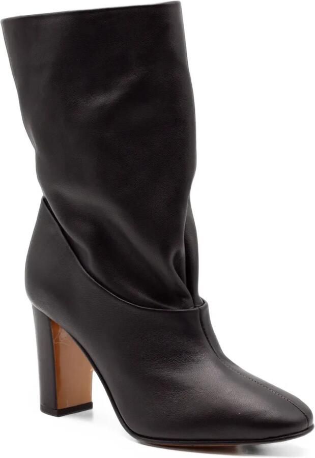 Alberta Ferretti gathered block-heel boots Zwart - Foto 3