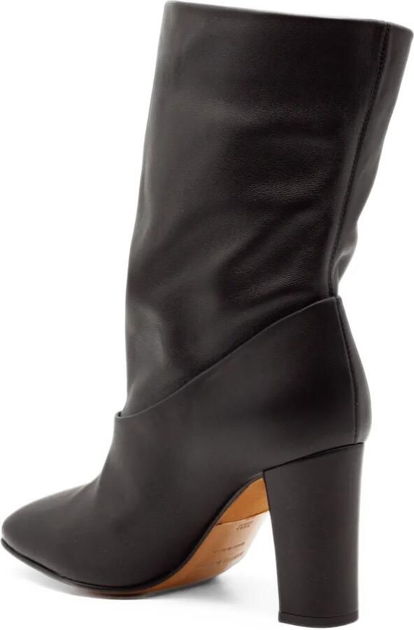 Alberta Ferretti gathered block-heel boots Zwart - Foto 4