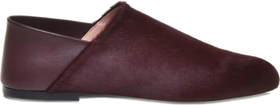 Alberta Ferretti Leren loafers met logo-reliëf Rood