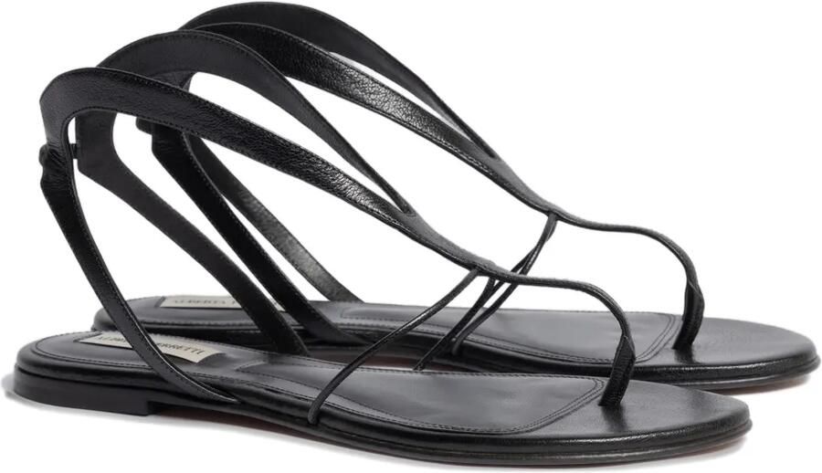 Alberta Ferretti Leren sandalen met bandjes Zwart