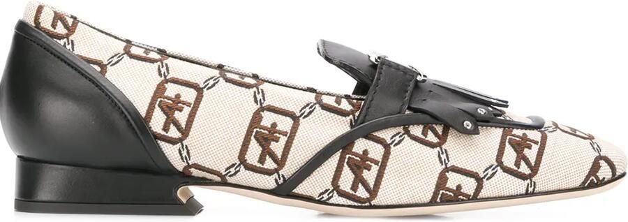 Alberta Ferretti Loafers met logoprint Beige