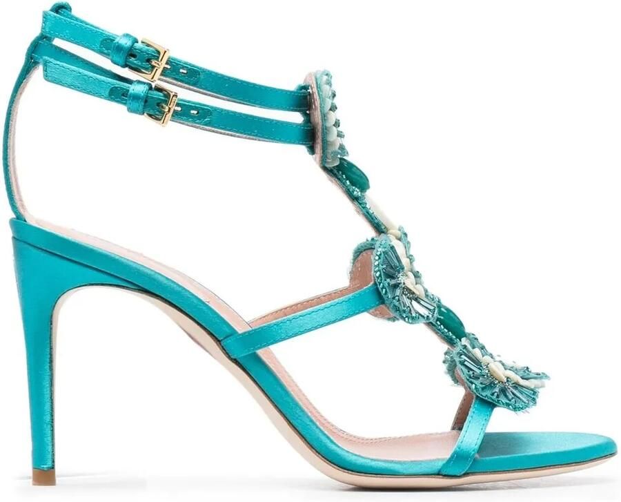 Alberta Ferretti Metallic sandalen Blauw