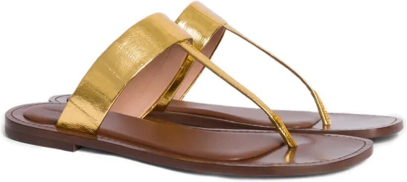 Alberta Ferretti Metallic sandalen Goud
