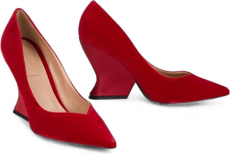 Alberta Ferretti Pumps met geometrische hak en puntige neus Rood - Foto 3