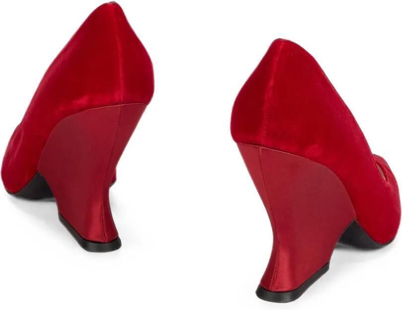 Alberta Ferretti Pumps met geometrische hak en puntige neus Rood - Foto 2