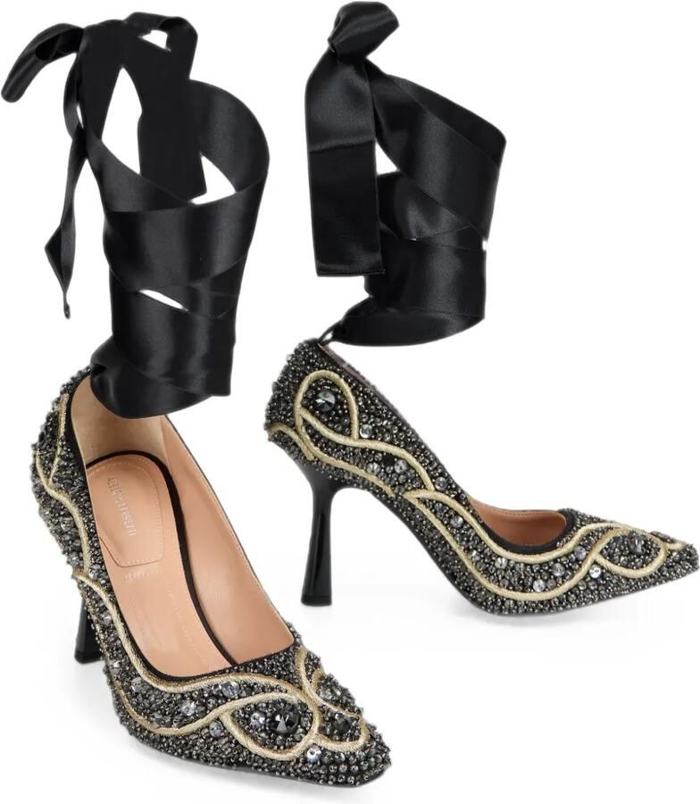 Alberta Ferretti Pumps verfraaid met kralen en gestrikt enkelbandje Zwart - Foto 2