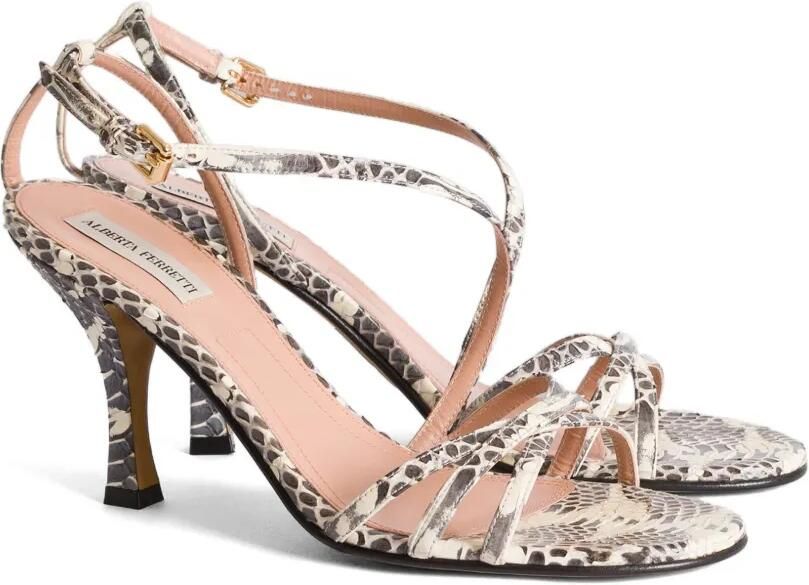 Alberta Ferretti Sandalen met bandjes en slangen-effect Wit