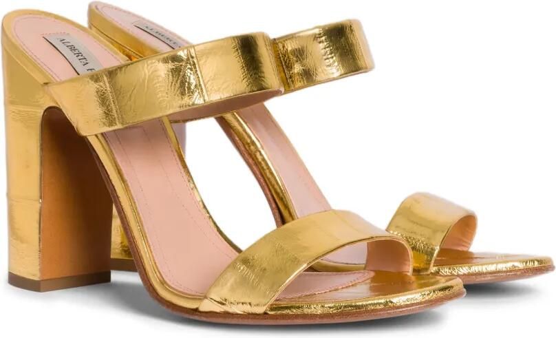 Alberta Ferretti Sandalen met dubbele bandjes en hak Goud