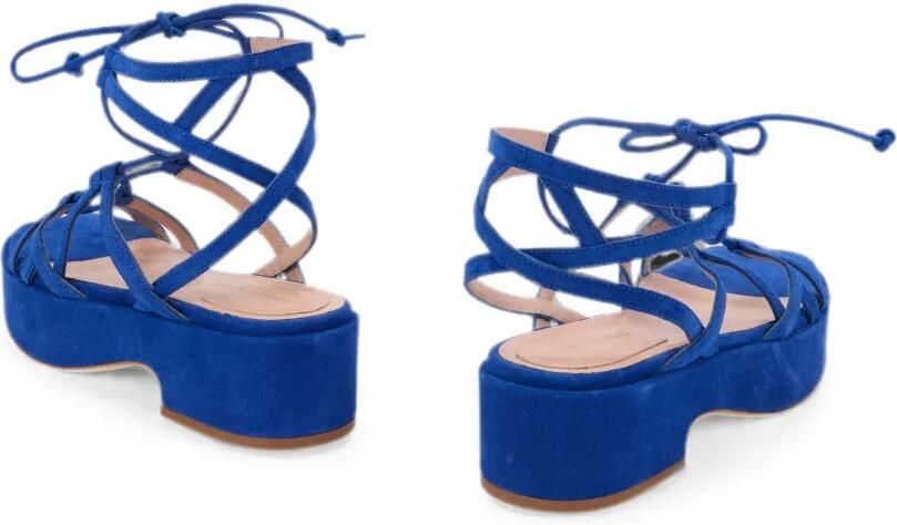 Alberta Ferretti Sandalen met gekruiste bandjes en plateauzool Blauw - Foto 3