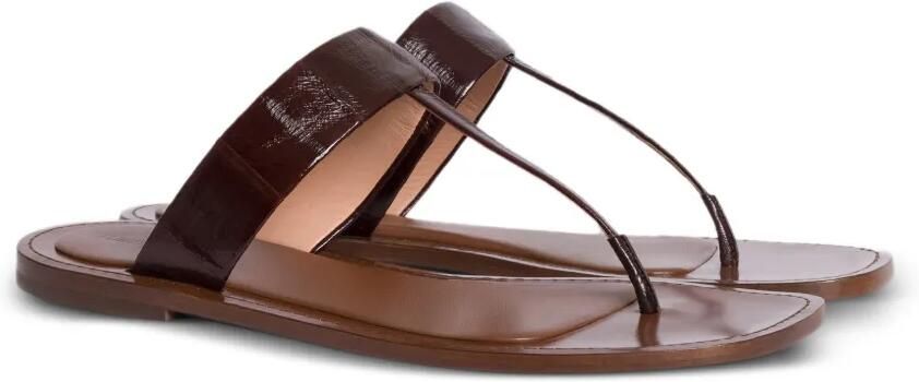 Alberta Ferretti Sandalen met krokodillen-reliëf Bruin