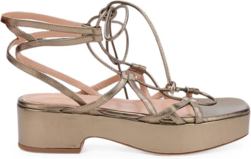 Alberta Ferretti Sandalen met veters en hak Goud