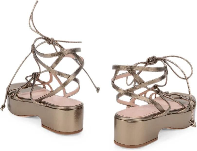 Alberta Ferretti Sandalen met veters en hak Goud - Foto 2