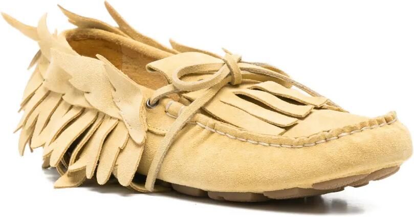 Alberta Ferretti Schoenen met veren en franje Geel - Foto 3