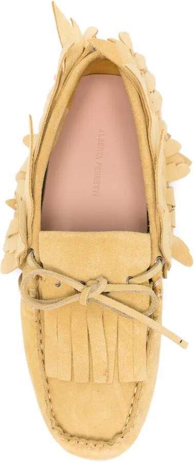 Alberta Ferretti Schoenen met veren en franje Geel - Foto 2