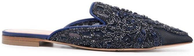 Alberta Ferretti Muiltjes verfraaid met kristallen Blauw