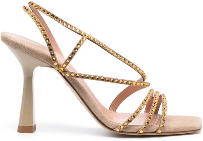 Alberta Ferretti Sandalen verfraaid met kristallen Beige