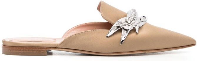 Alberta Ferretti Muiltjes met puntige neus Beige