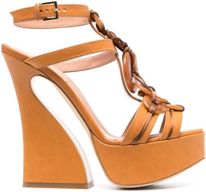 Alberta Ferretti Summer Feeling sandalen met plateauzool Bruin