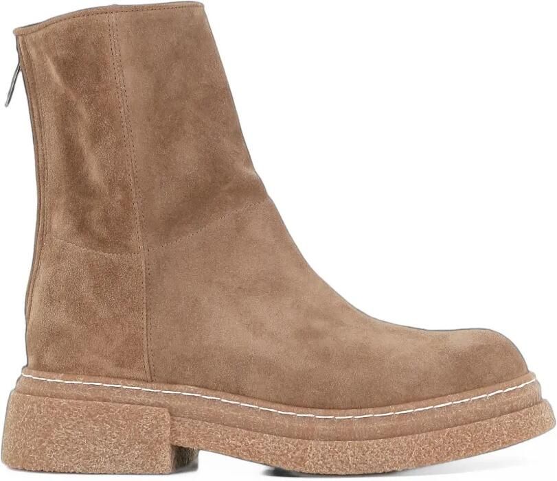 Alberto Fasciani Gill suede rear-zip ankle boots Beige