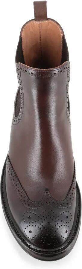 Alberto Fasciani Leren Chelsea-laarzen met brogue-details Bruin - Foto 5