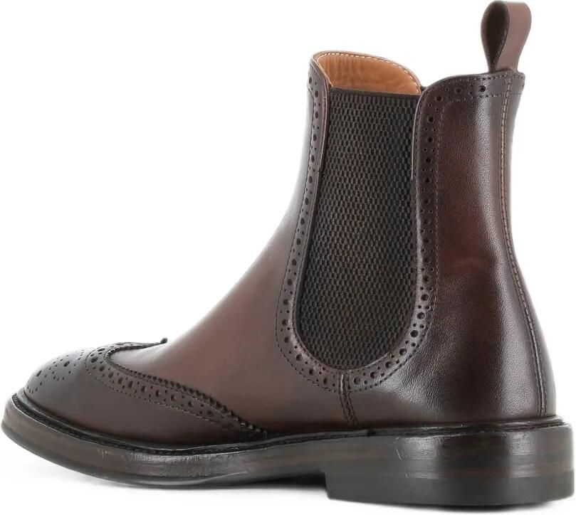 Alberto Fasciani Leren Chelsea-laarzen met brogue-details Bruin - Foto 3