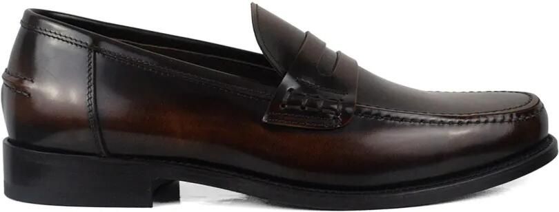 Alberto Fasciani Leren loafers Bruin