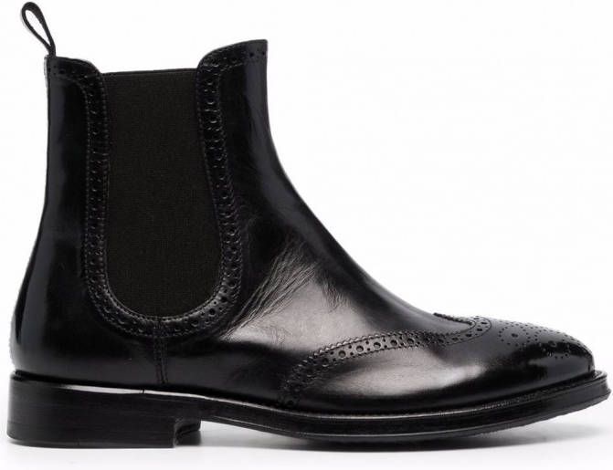 Alberto Fasciani Chelsea laarzen met brogue detail Zwart