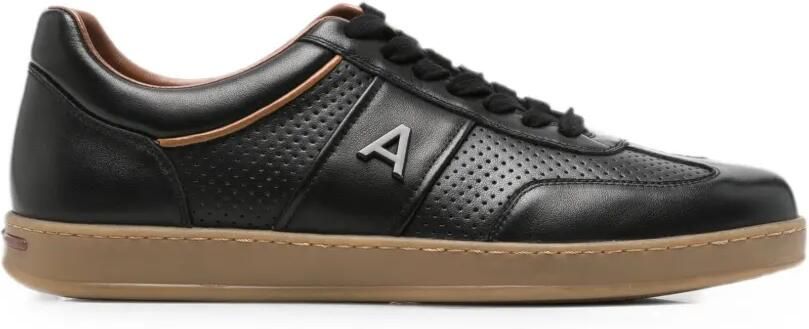Alberto Gozzi Geperforeerde leren sneakers Zwart - Foto 1