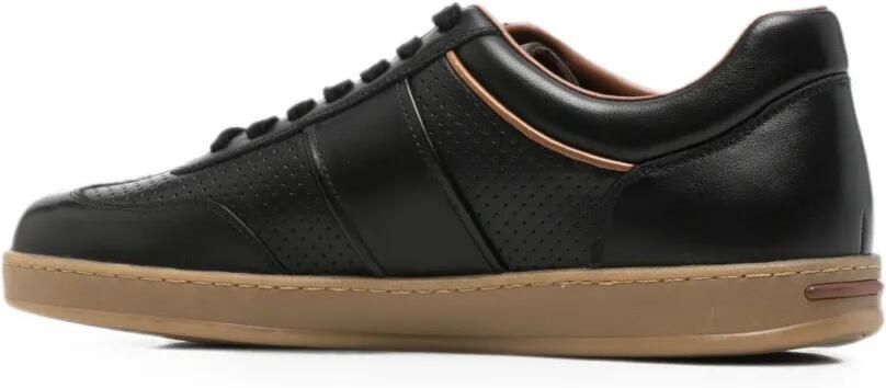 Alberto Gozzi Geperforeerde leren sneakers Zwart - Foto 3