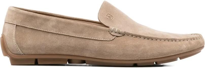 Alberto Gozzi Leren loafers Beige