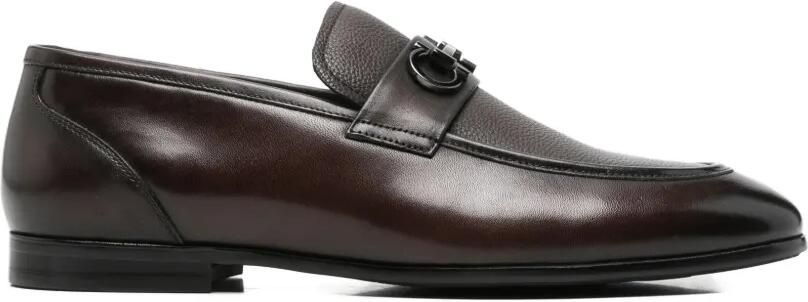 Alberto Gozzi Leren loafers Bruin