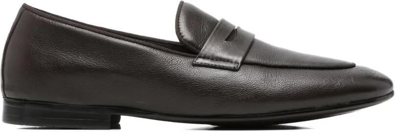 Alberto Gozzi Leren penny loafers Bruin