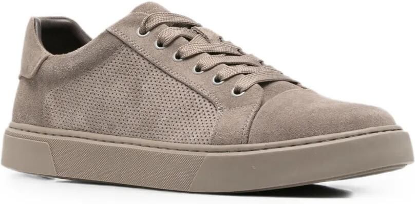 Alberto Gozzi Suède sneakers met geperforeerd detail Beige - Foto 2