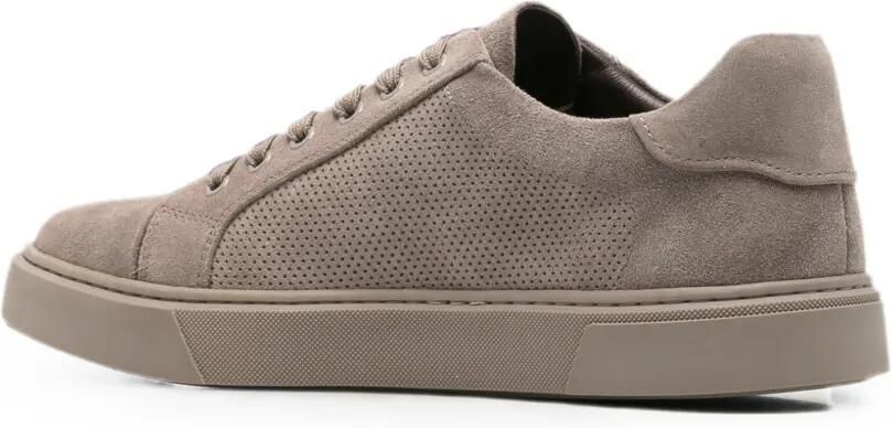 Alberto Gozzi Suède sneakers met geperforeerd detail Beige - Foto 3
