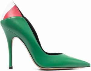 Aleksander Siradekian Flags Italy pumps met colourblocking Groen
