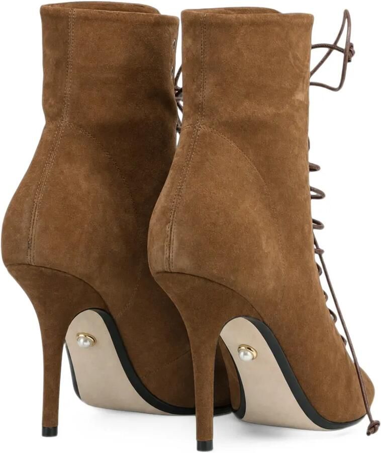 Alevì 95mm Love lace-up suede ankle boots Bruin - Foto 2