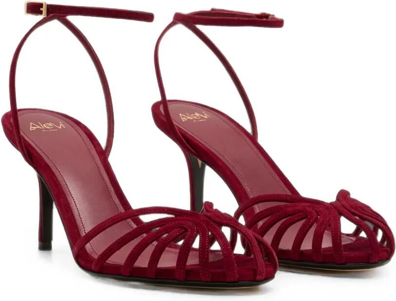 Alevì Blake suède sandalen met kooiconstructie Rood